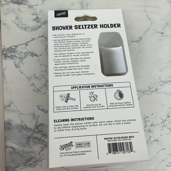 NIB 30 Watt White Shower Slim Can Seltzer Holder - Picture 2 of 6